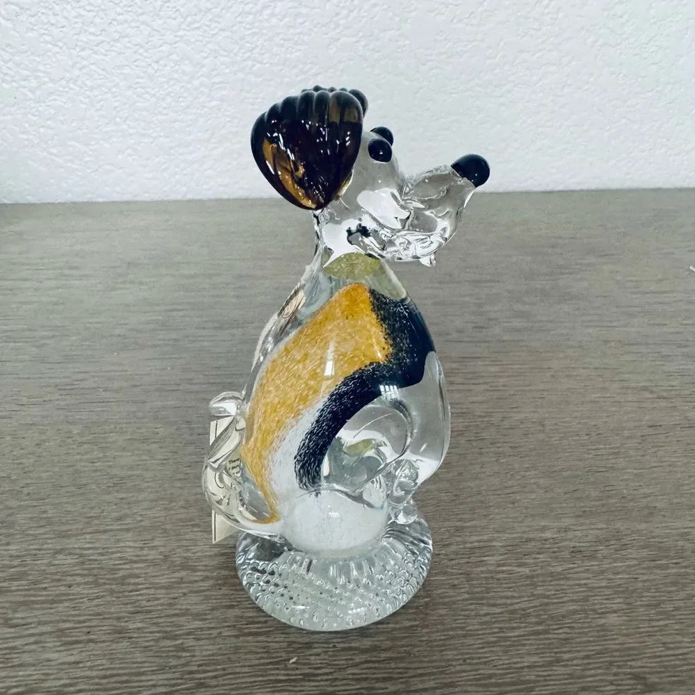 Poland Crystal Dog Figurine Paperweight Decor